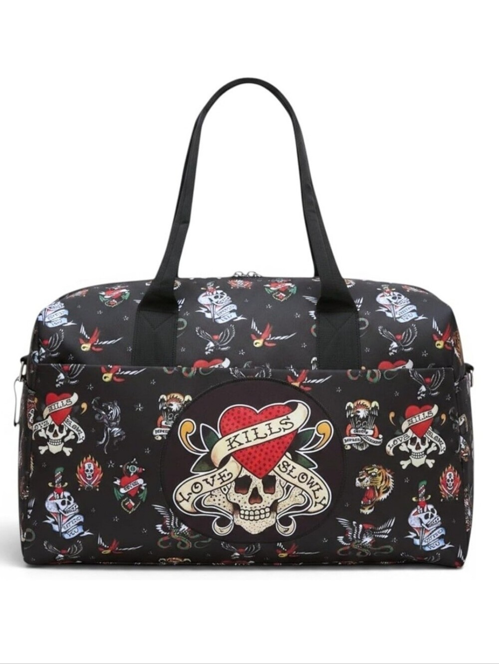Ed Hardy Black Tattoo Love Kills Slowly Weekender Duffel Bag Y2K - NWT